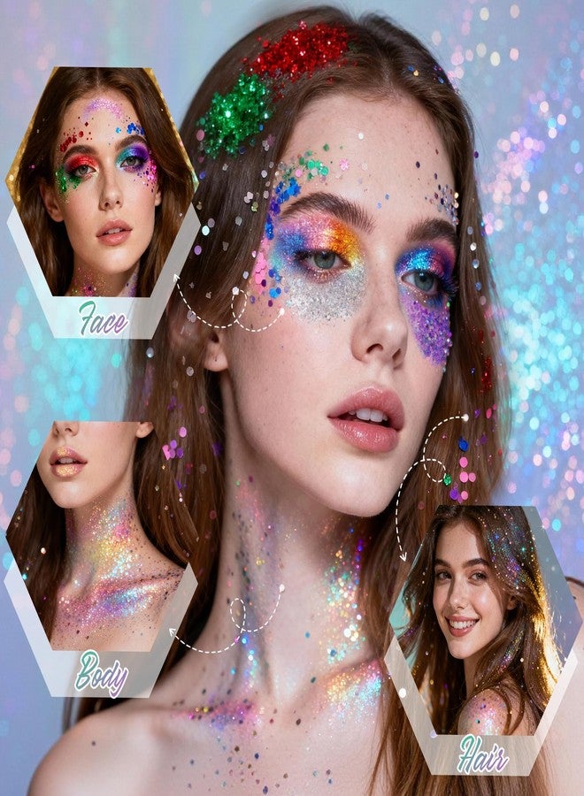 PASNOWFU Green Body Glitter Stick, Emerald Face Glitter for Women and Girls, Hair Tinsel Stick for St Patricks Day Outfits Party Accessories, Festival Rave Concert Stage Performance Cosplay - Image 4